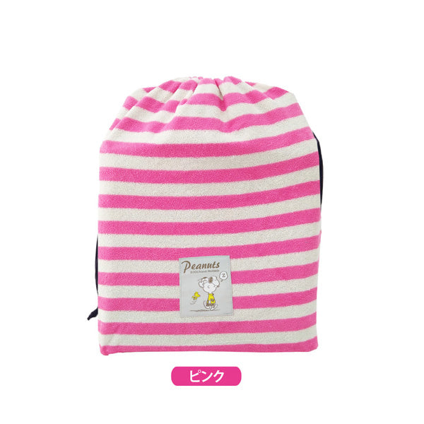 スヌーピー マチあり巾着 (ボーダー)