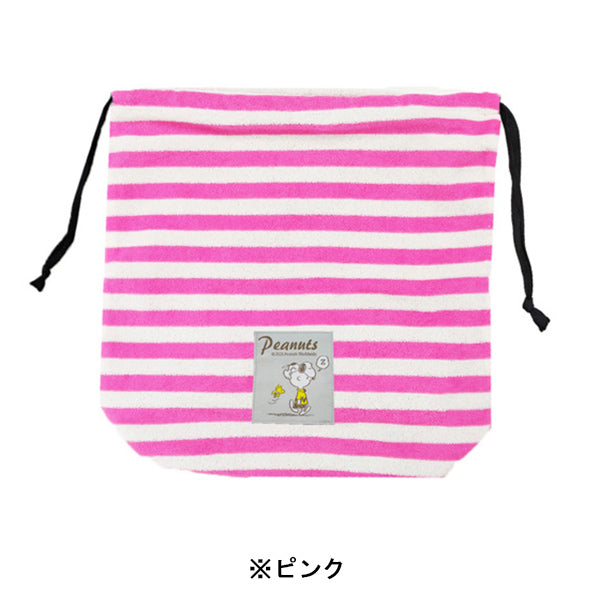 スヌーピー マチあり巾着 (ボーダー)