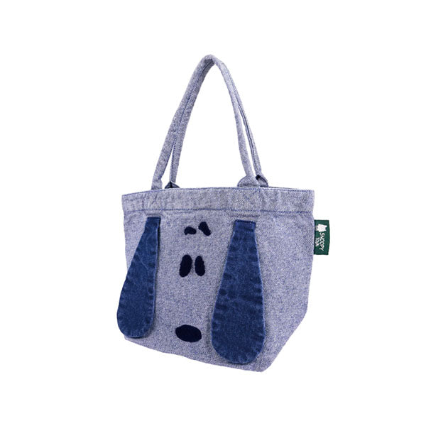 スヌーピー 刺繍デニムSNOOPYフェイス ミニトートバッグ