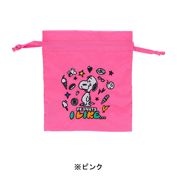 スヌーピー 刺繍巾着 (PEANUTS I LIKE…)