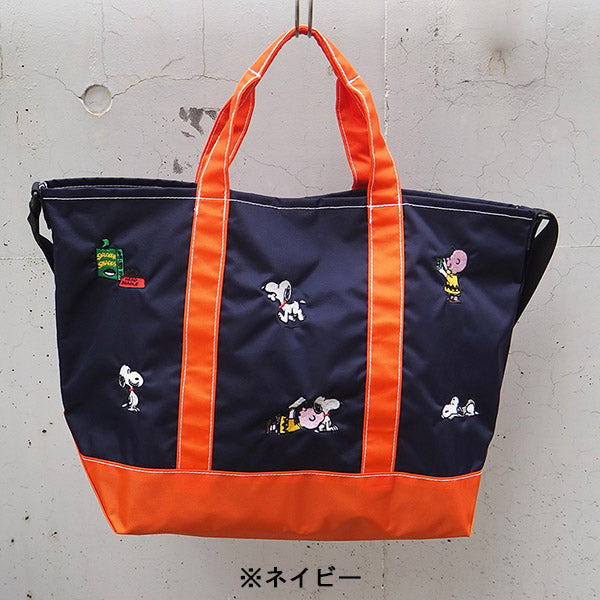 スヌーピー 刺繍舟形トート (L)
