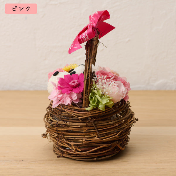 【おかいものSNOOPYオリジナル】お花スヌーピー フラワーバスケット