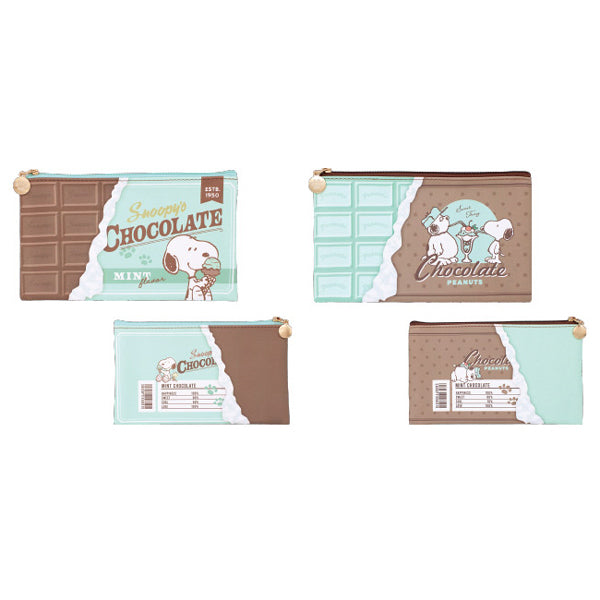 スヌーピー シークレットフラットポーチ (Loving! Choco Mintシリーズ)