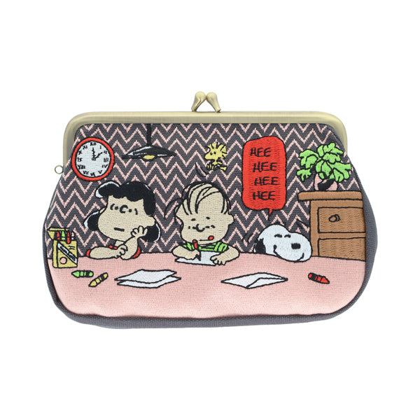 スヌーピー 畳刺繍ペンポーチ がま口 (フレンズ)