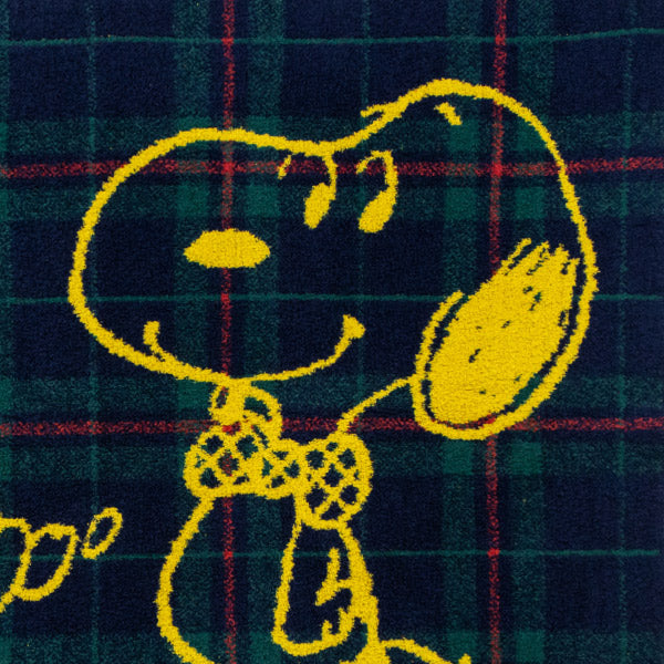 【おかいものSNOOPYオリジナル】もこもこブランケット (Plaid bow tie series / ブラックウォッチ)