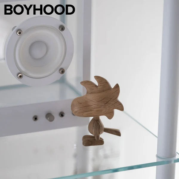 『BOYHOOD』北欧の天然オーク材オブジェ SNOOPY（ウッドストック） SMALL