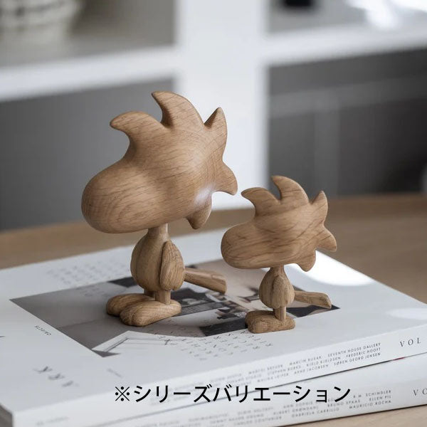 『BOYHOOD』北欧の天然オーク材オブジェ SNOOPY（ウッドストック） LARGE