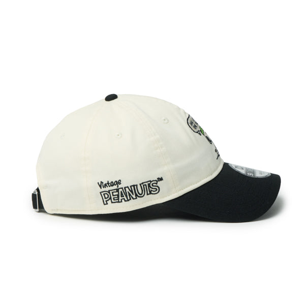 PEANUTS NEW ERA キャップ（GF 920 PEANUTS SPE BUB CRM BLK 261 / クロームホワイト/ブラック）