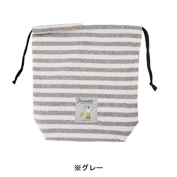 スヌーピー マチあり巾着 (ボーダー)