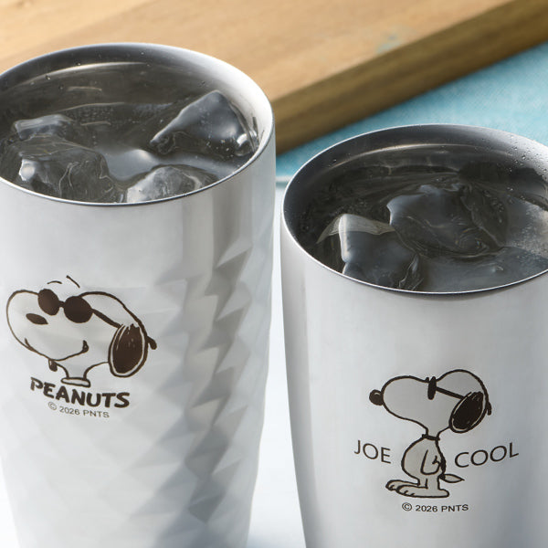 【おかいものSNOOPYオリジナル】ステンレス2重タンブラー＆2重ダイヤモンドカットセット 370ml (ジョー・クール)