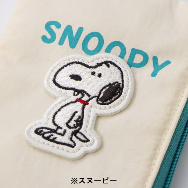 スヌーピー リール付きパスケース (フェイクレザーワッペンシリーズ)