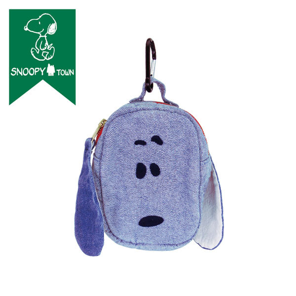 スヌーピー 刺繍デニムSNOOPYフェイス　ポーチ