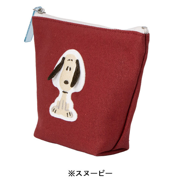 スヌーピー 舟形ポーチ (耳ぴょこ 立体刺繍シリーズ)