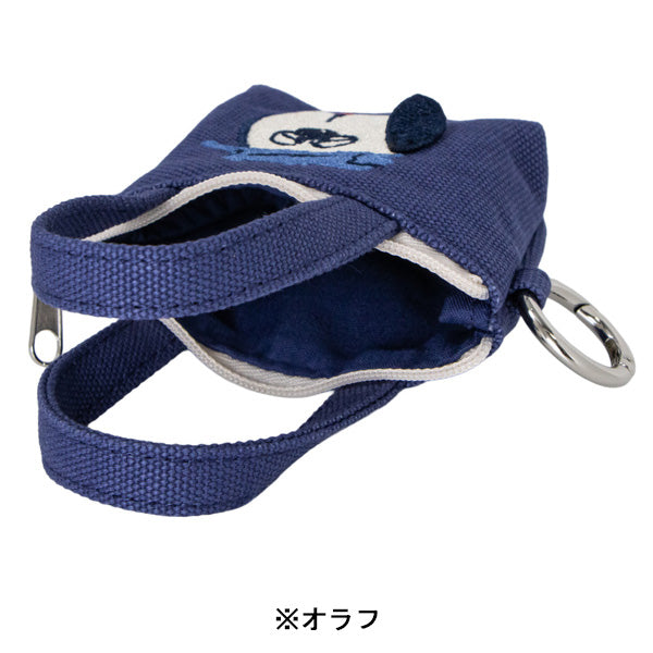 スヌーピー カラビナ付きバッグポーチ (耳ぴょこ 立体刺繍シリーズ)