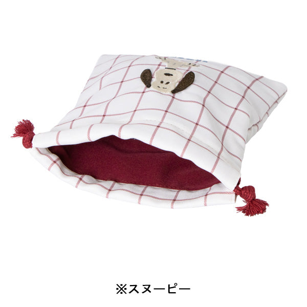 スヌーピー 巾着 (耳ぴょこ 立体刺繍シリーズ)