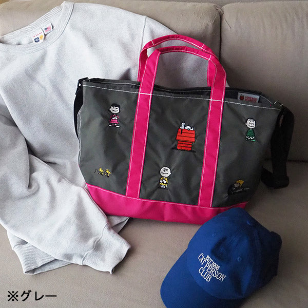 スヌーピー 刺繍舟形トート (L)