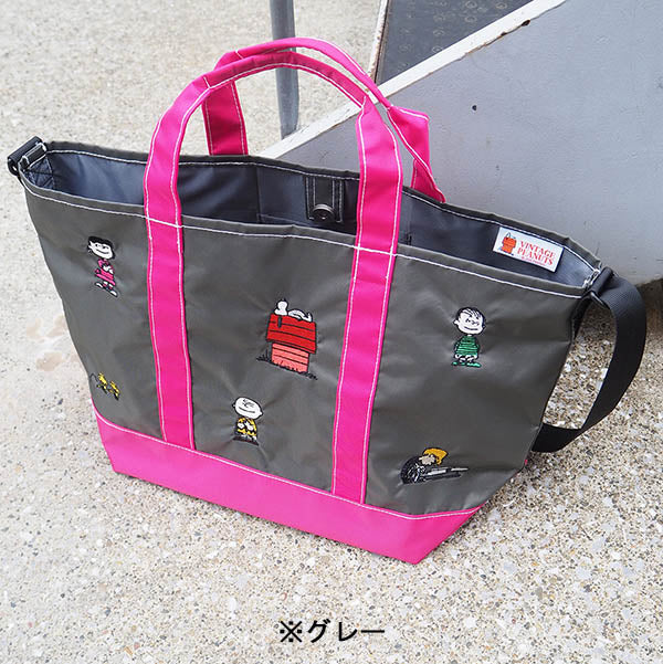 スヌーピー 刺繍舟形トート (L)