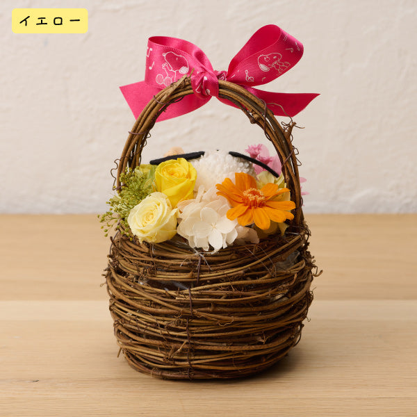 【おかいものSNOOPYオリジナル】お花スヌーピー フラワーバスケット