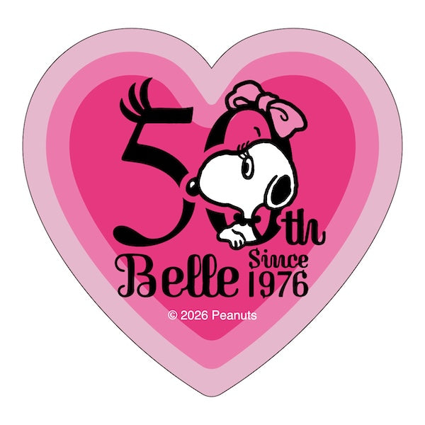 スヌーピー ステッカー2枚セット （BELLE 50周年 ハートシリーズ）